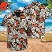 NFL Cleveland Browns Tropical Leafs Hawaiian Shirt