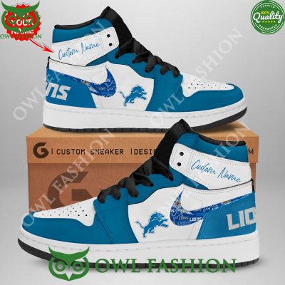 NFL Customized Detroit Lions Air Jordan High Top
