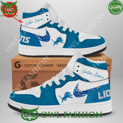 NFL Customized Detroit Lions Air Jordan High Top
