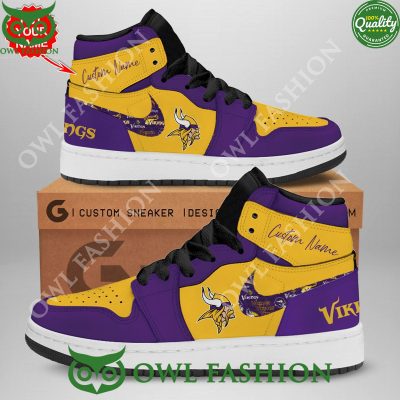 NFL Customized Minnesota Vikings Air Jordan High Top