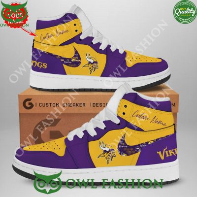 NFL Customized Minnesota Vikings Air Jordan High Top