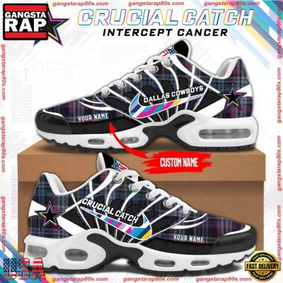 NFL Dallas Cowboys Crucial Catch Intercept Cancer Air Max Plus Shoes Running Sneakers