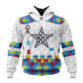 NFL Dallas Cowboys Custom Name Number Autism Awareness Pullover Hoodie