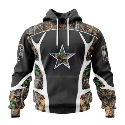 NFL Dallas Cowboys Custom Name Number Camo Hunting Pullover Hoodie