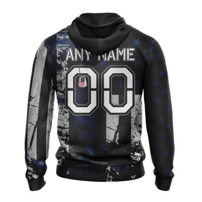NFL Dallas Cowboys Custom Name Number Classic Grunge American Flag Pullover Hoodie