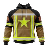 NFL Dallas Cowboys Custom Name Number Firefighter Uniform Pullover Hoodie
