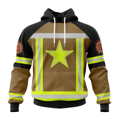 NFL Dallas Cowboys Custom Name Number Firefighter Uniform Pullover Hoodie