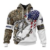 NFL Dallas Cowboys Custom Name Number Fishing With Flag Of USA Pullover Hoodie