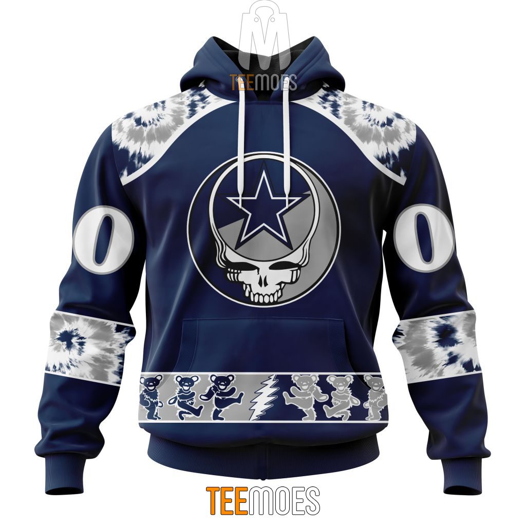NFL Dallas Cowboys Custom Name Number Grateful Dead Pullover Hoodie NFL Dallas Cowboys Custom Name Number Grateful Dead Pullover Hoodie