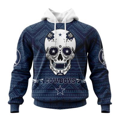NFL Dallas Cowboys Custom Name Number Kits For Dia De Muertos Pullover Hoodie