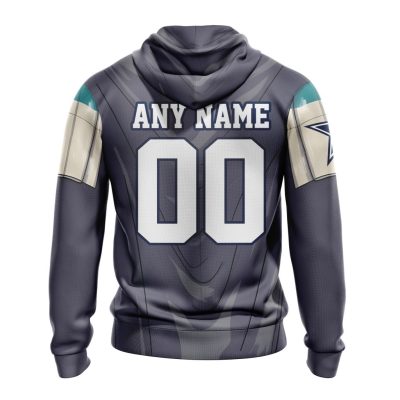 NFL Dallas Cowboys Custom Name Number Mandalorian And Baby Yoda Pullover Hoodie