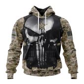 NFL Dallas Cowboys Custom Name Number Skull Camo Veteran Kits Pullover Hoodie