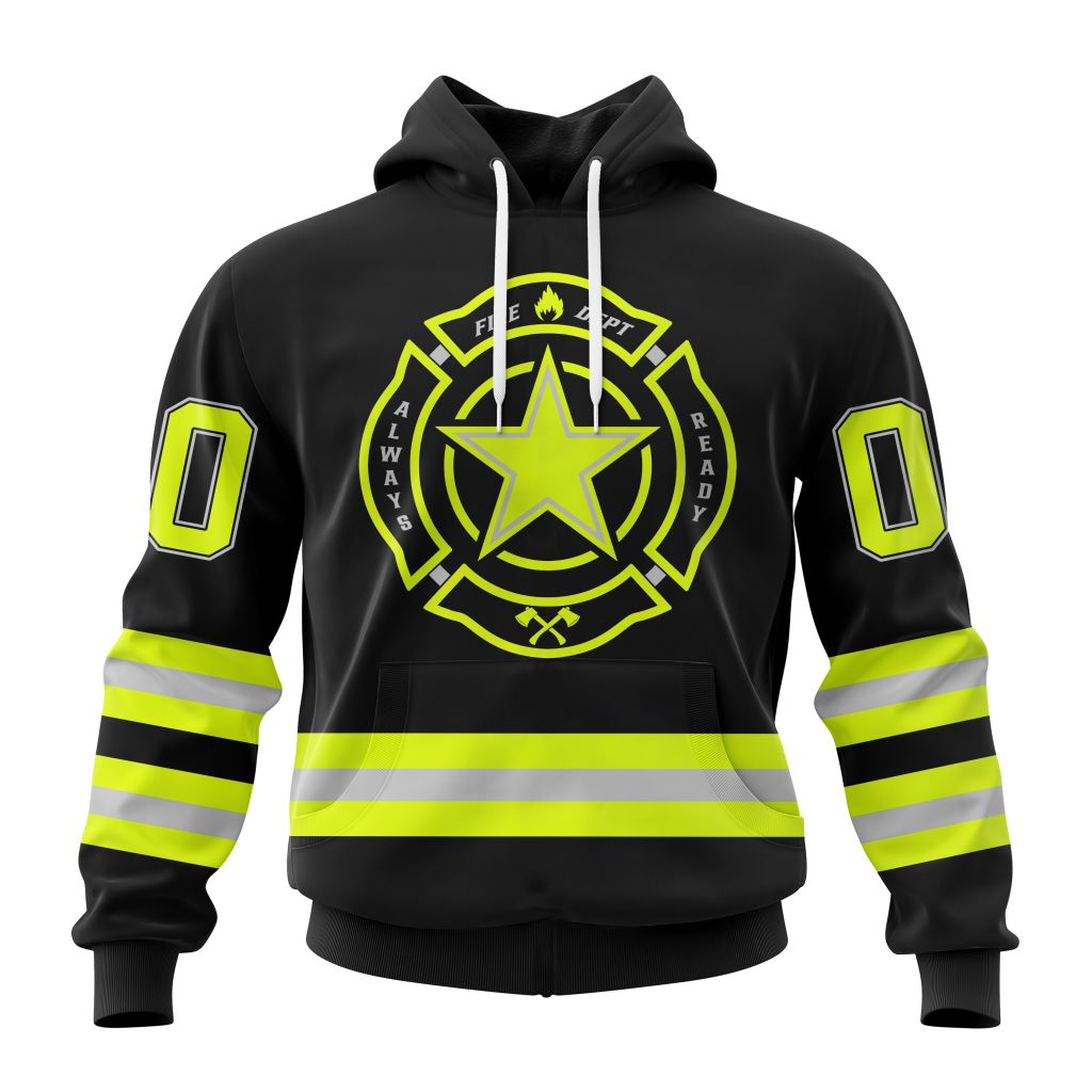 NFL Dallas Cowboys Custom Name Number Special FireFighter Uniform Pullover Hoodie NFL Dallas Cowboys Custom Name Number Special FireFighter Uniform Pullover Hoodie