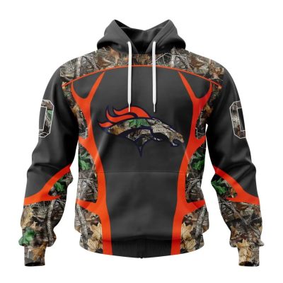 NFL Denver Broncos Custom Name Number Camo Hunting Pullover Hoodie