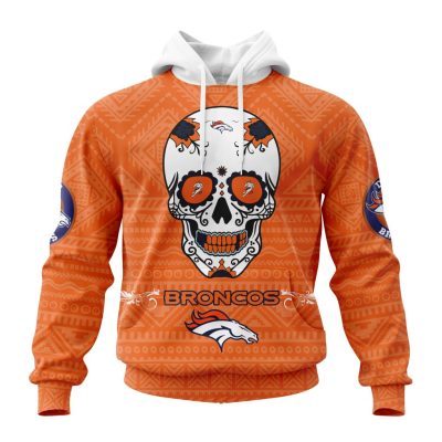 NFL Denver Broncos Custom Name Number Kits For Dia De Muertos Pullover Hoodie