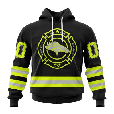 NFL Denver Broncos Custom Name Number Special FireFighter Uniform Pullover Hoodie