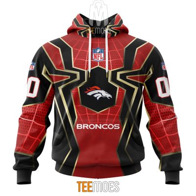 NFL Denver Broncos Custom Name Number Spider Man Pullover Hoodie