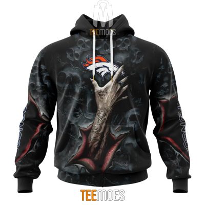 NFL Denver Broncos Halloween Horror Skull Pullover Hoodie