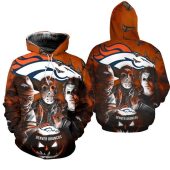 NFL Denver Broncos Logo Jason Voorhees Pullover Hoodie
