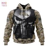 NFL Denver Broncos Custom Name Number Punisher Camo Pullover Hoodie