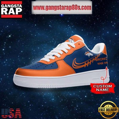 NFL Denver Broncos Unique Design Custom Name Air Force 1 Sneaker Shoes
