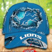 NFL Detroit Lions Custom Name Blue Classic Cap