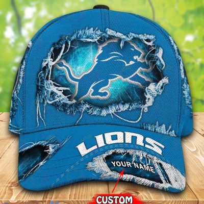 NFL Detroit Lions Custom Name Blue Classic Cap