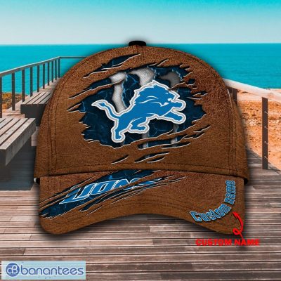 NFL Detroit Lions Custom Name Brown Classic Cap