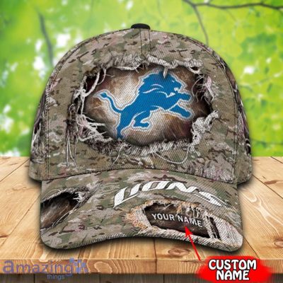 NFL Detroit Lions Custom Name Camo Classic Cap