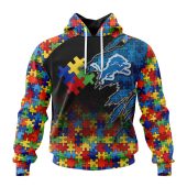 Nfl Detroit Lions Custom Name Number Autism Awareness Design Pullover Hoodie Front.jpg - demo10