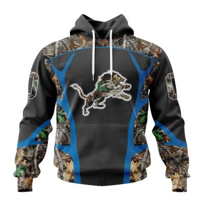 NFL Detroit Lions Custom Name Number Camo Hunting Pullover Hoodie