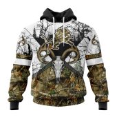 NFL Detroit Lions Custom Name Number Deer Skull And Forest Pullover Hoodie