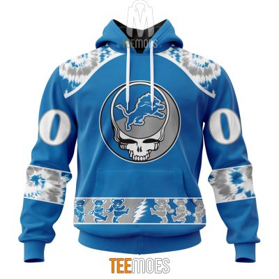 NFL Detroit Lions Custom Name Number Grateful Dead Pullover Hoodie