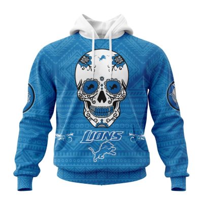 NFL Detroit Lions Custom Name Number Kits For Dia De Muertos Pullover Hoodie