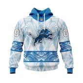 NFL Detroit Lions Custom Name Number Native With Samoa Culture Pullover Hoodie