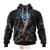 NFL Detroit Lions Halloween Horror Skull Pullover Hoodie