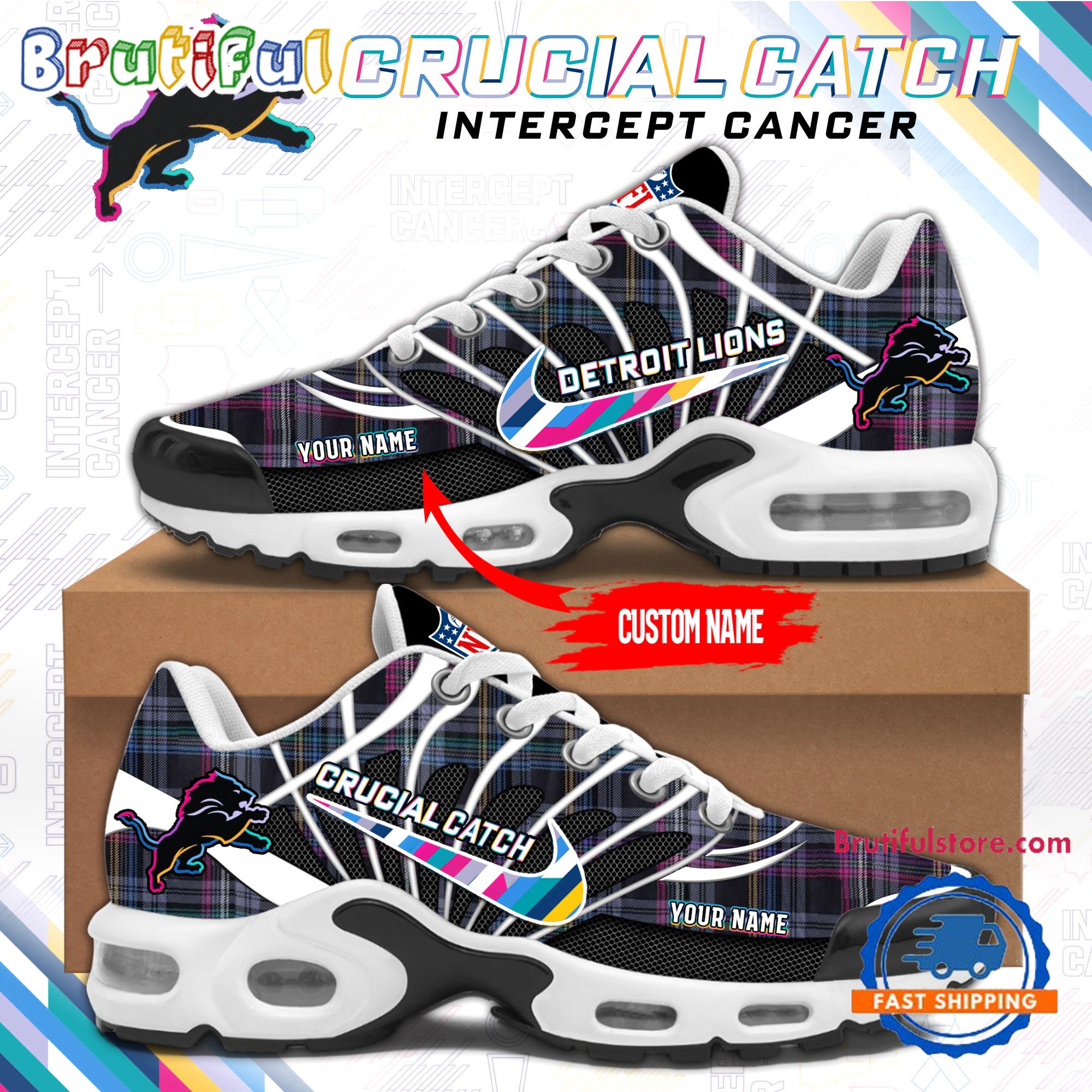 NFL Detroit Lions Crucial Catch Intercept Cancer Air Max Plus Shoes Sneaker NFL Detroit Lions Crucial Catch Intercept Cancer Air Max Plus Shoes Sneaker
