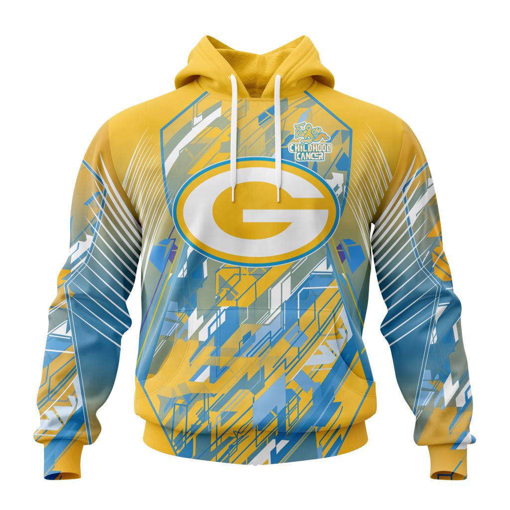 NFL Green Bay Packers Childhood Cancers Pullover Hoodie NFL Green Bay Packers Childhood Cancers Pullover Hoodie