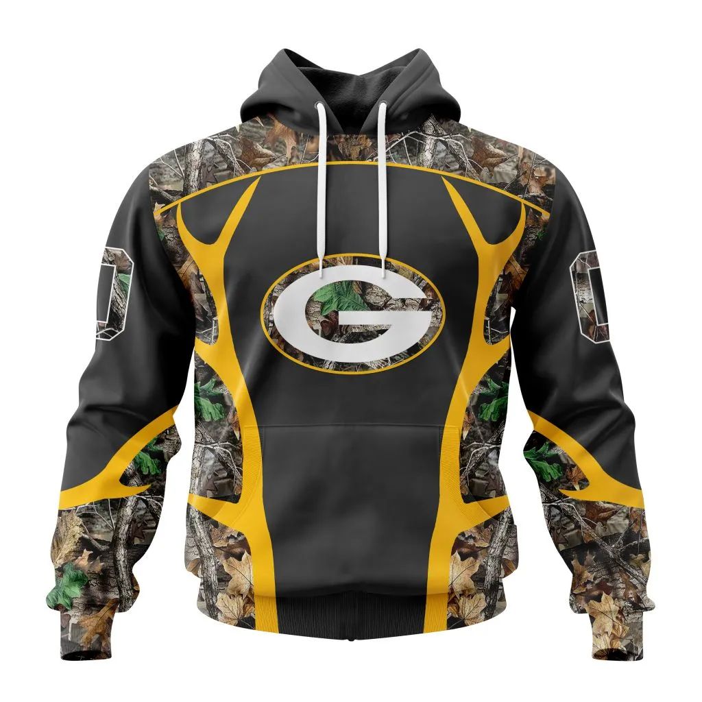 NFL Green Bay Packers Custom Name Number Camo Hunting Pullover Hoodie NFL Green Bay Packers Custom Name Number Camo Hunting Pullover Hoodie