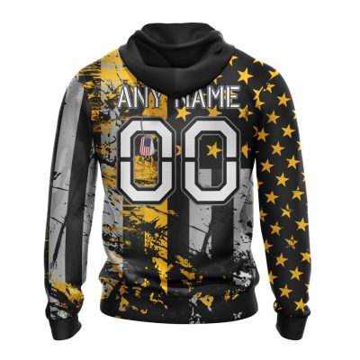 NFL Green Bay Packers Custom Name Number Classic Grunge American Flag Pullover Hoodie