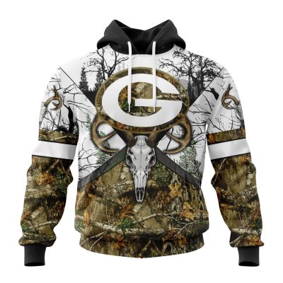 NFL Green Bay Packers Custom Name Number Deer Skull And Forest Pullover Hoodie