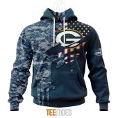 Nfl Green Bay Packers Custom Name Number Navy Skull Camo Veteran Pullover Hoodie 2134.jpg - demo10