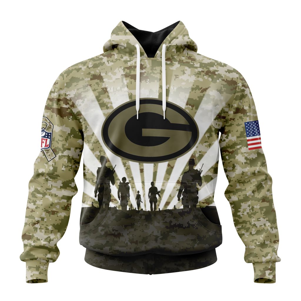 NFL Green Bay Packers Custom Name Number Veterans And Families Pullover Hoodie NFL Green Bay Packers Custom Name Number Veterans And Families Pullover Hoodie
