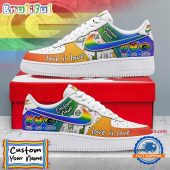 NFL Green Bay Packers Pride Peace Love Packers Custom Air Force 1 Shoes Sneaker