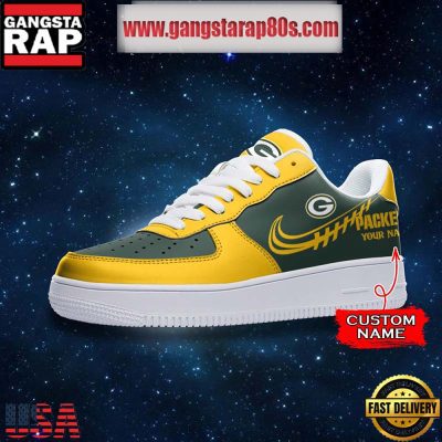 NFL Green Bay Packers Unique Design Custom Name Air Force 1 Sneaker Shoes