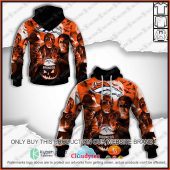 NFL Denver Broncos Halloween Horror Orange Pullover Hoodie