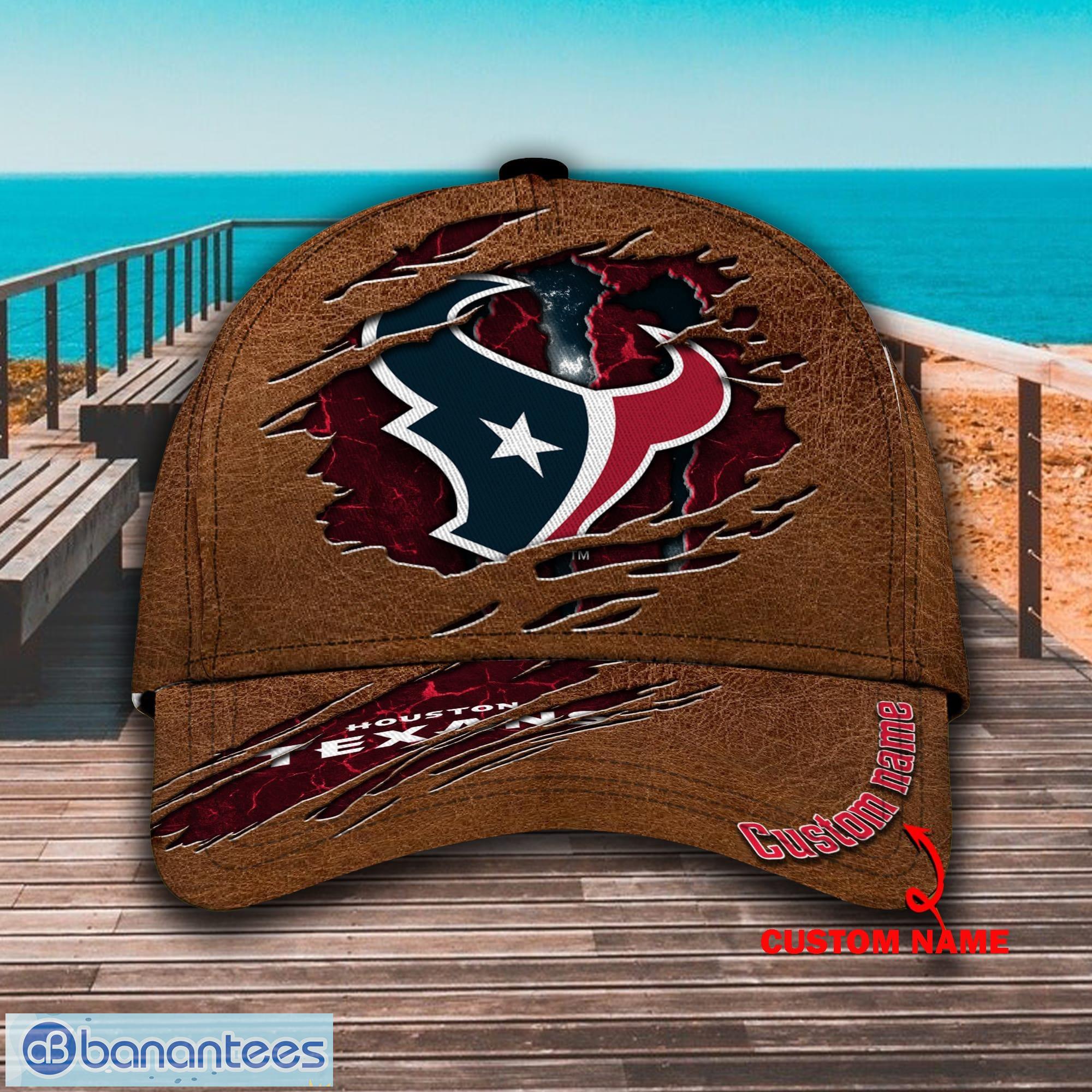 NFL Houston Texans Custom Name Brown Classic Cap NFL Houston Texans Custom Name Brown Classic Cap