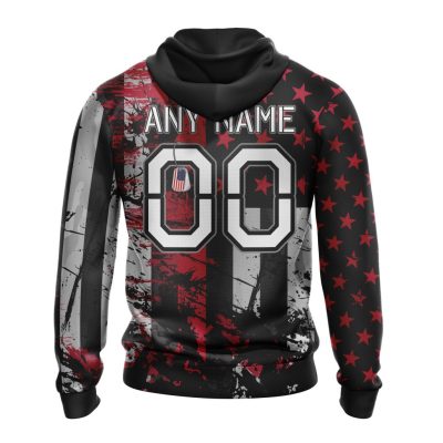 NFL Houston Texans Custom Name Number Classic Grunge American Flag Pullover Hoodie