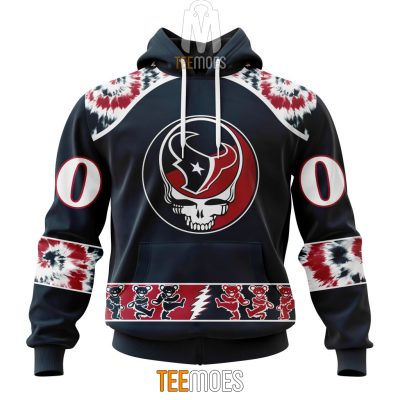 NFL Houston Texans Custom Name Number Grateful Dead Pullover Hoodie