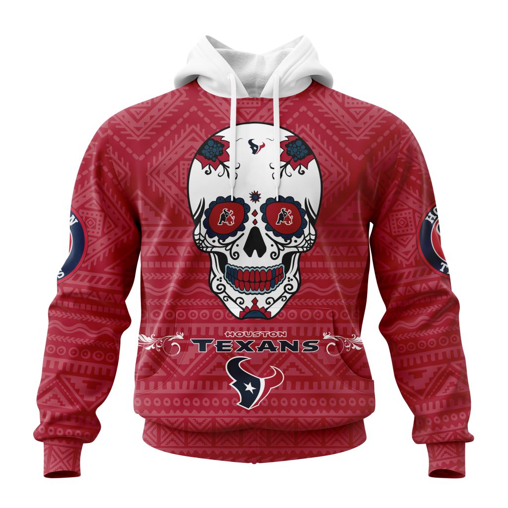 NFL Houston Texans Custom Name Number Kits For Dia De Muertos Pullover Hoodie NFL Houston Texans Custom Name Number Kits For Dia De Muertos Pullover Hoodie
